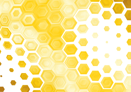 Yellow and White Hexagon Background Vector Image