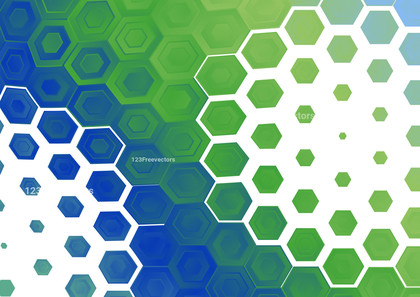 Blue Green and White Hexagon Background