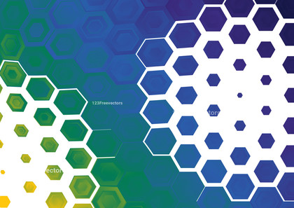 Blue Green and White Hexagon Shape Background