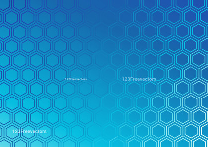 Blue Gradient Geometric Hexagon Pattern Background