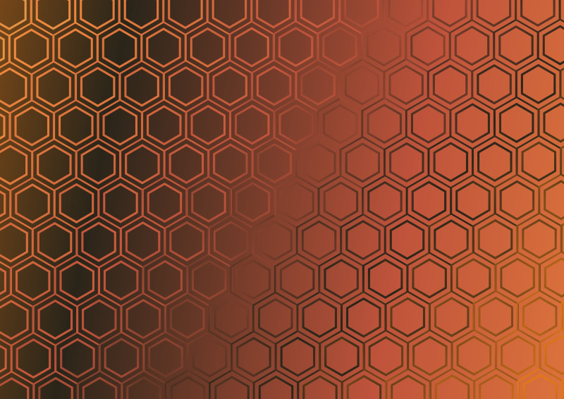 Dark Orange Gradient Geometric Hexagon Background Vector