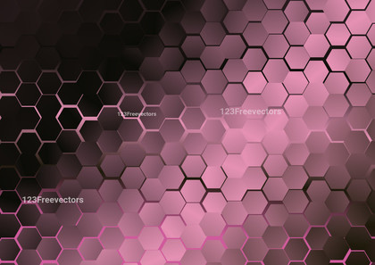 Pink and Black Gradient Geometric Hexagon Background