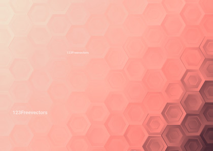 Beige and Red Gradient Geometric Hexagon Background Vector Illustration