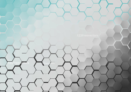 Blue and Grey Gradient Hexagon Background Vector Graphic