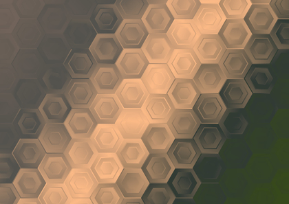 Brown and Green Gradient Hexagon Shape Background