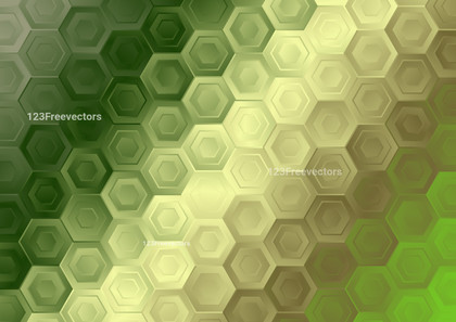 Abstract Green and Gold Gradient Hexagon Pattern Background