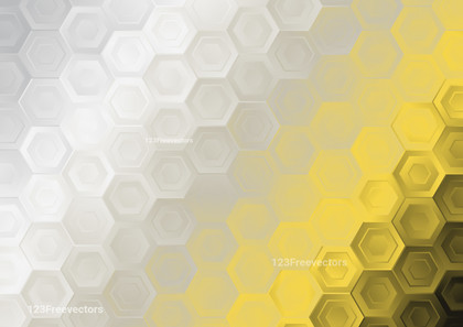 Grey and Yellow Gradient Hexagon Pattern Background Vector