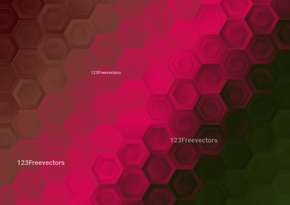 Pink and Green Gradient Geometric Hexagon Pattern Background