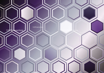 Abstract Purple and Grey Gradient Geometric Hexagon Pattern Background