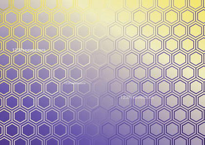 Abstract Purple and Yellow Gradient Geometric Hexagon Background