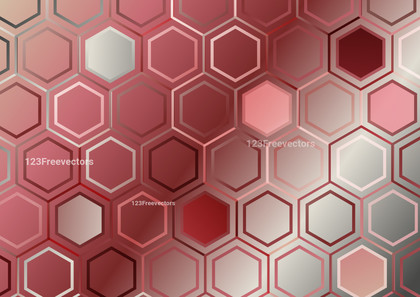 Red and Brown Gradient Hexagon Shape Background Vector Illustration