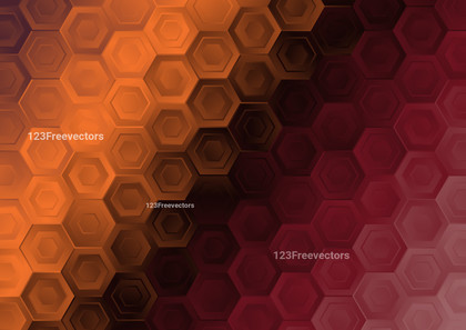 Abstract Red and Brown Gradient Hexagon Pattern Background Vector Eps