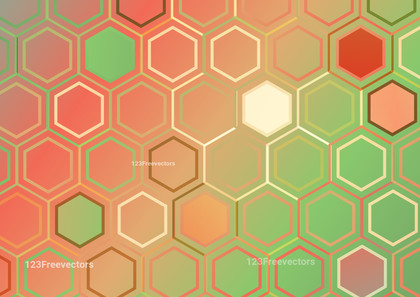 Abstract Red and Green Gradient Geometric Hexagon Background Illustration