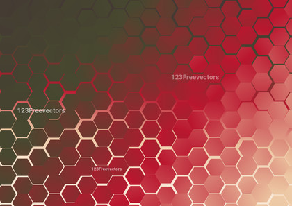 Abstract Red and Green Gradient Hexagon Background
