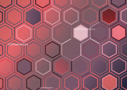 Abstract Red and Grey Gradient Geometric Hexagon Background