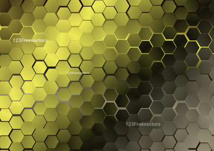 Yellow and Brown Gradient Geometric Hexagon Background
