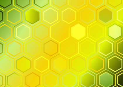 Orange Yellow and Green Gradient Geometric Hexagon Pattern Background