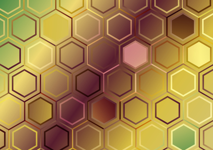 Abstract Pink Green and Yellow Gradient Hexagon Pattern Background