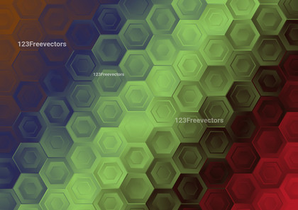 Red Green and Blue Gradient Geometric Hexagon Pattern Background