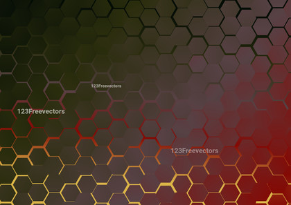 Red Yellow and Green Gradient Hexagon Shape Background Graphic