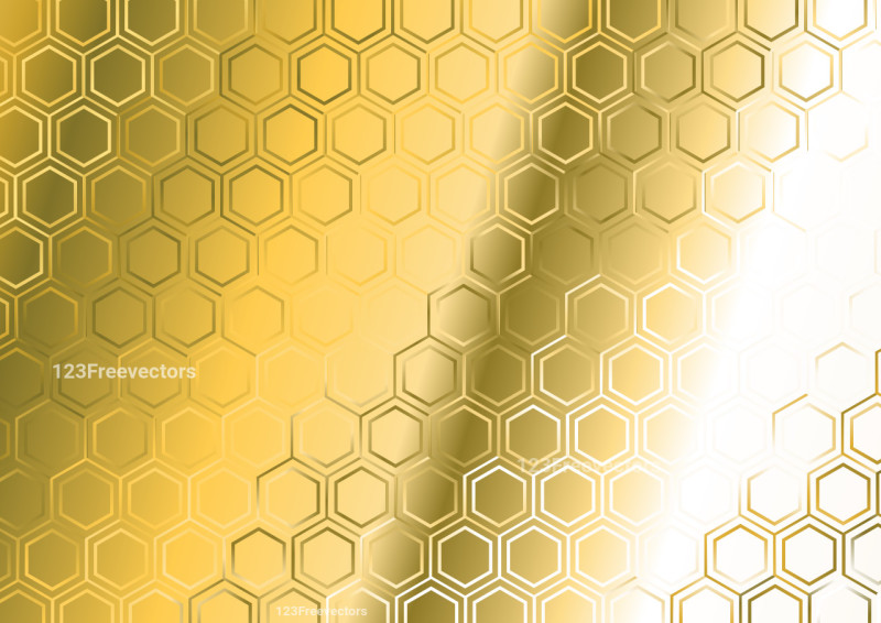 White and Gold Honeycomb Pattern Background
