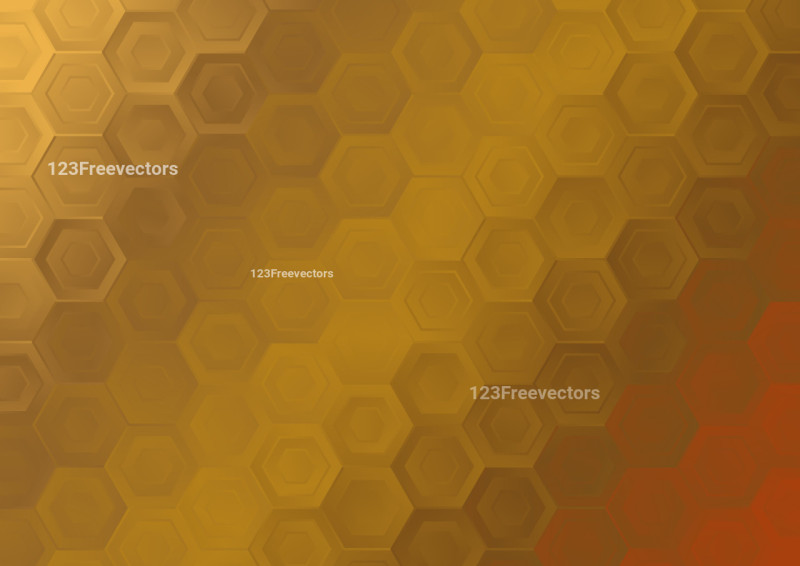 Gold and Orange Honeycomb Pattern Background