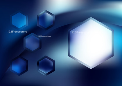 Blue and White Modern Hexagon Background Vector