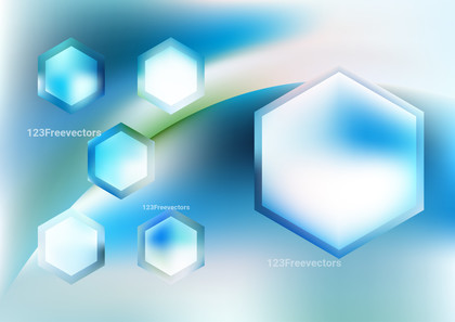 Blue Green and White Hexagon Shape Background Vector Image
