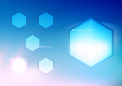 Pink Blue and White Modern Hexagon Background