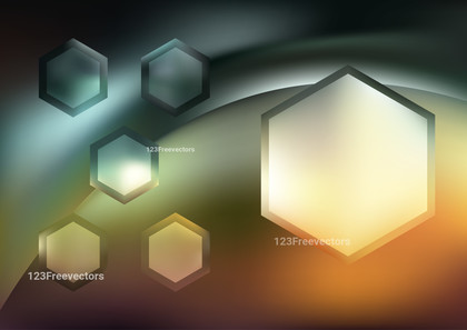 Brown Blue and Green Hexagon Shape Background