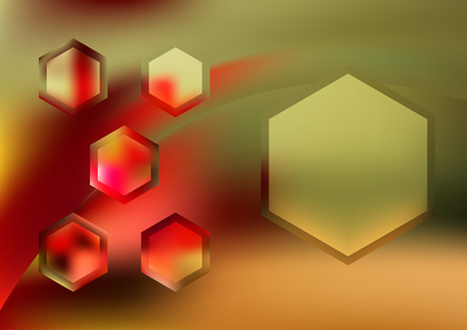 Red Brown and Green Hexagon Shape Background Design