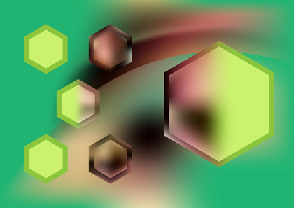 Red Yellow and Green Hexagon Shape Background Vector Art