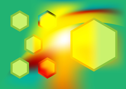 Red Yellow and Green Modern Hexagon Background