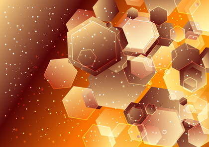 Orange Random Hexagon Modern Background