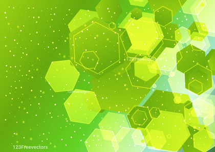 Green and Yellow Random Hexagon Modern Background Design