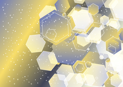 Blue Yellow and White Random Hexagon Shape Background Illustrator