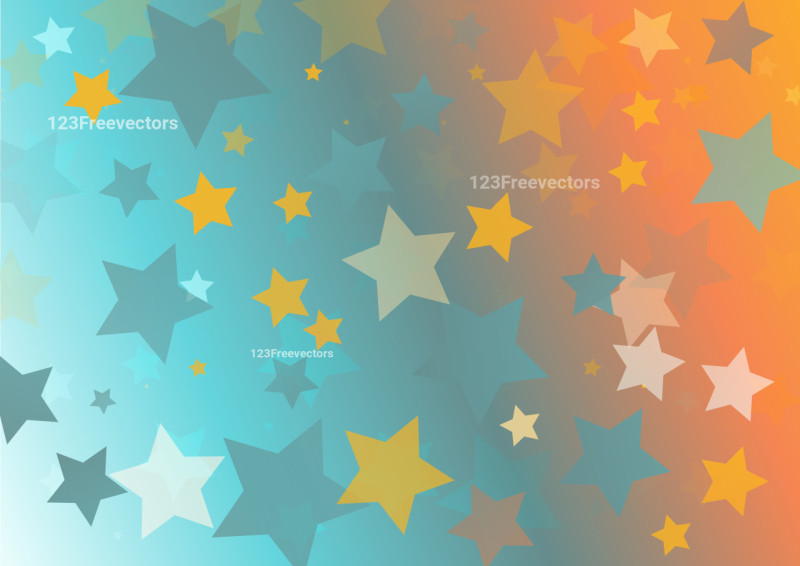 Blue and Orange Star Background Vector