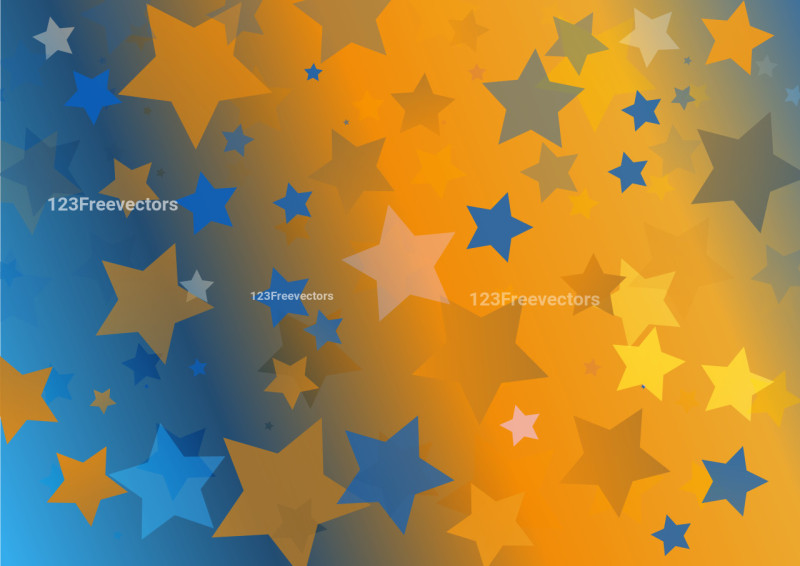 Abstract Blue and Orange Star Background Vector Art