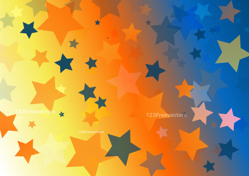 Abstract Blue and Orange Star Background