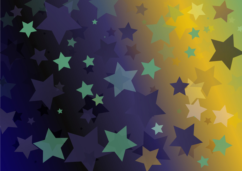 Blue Green and Yellow Abstract Star Background