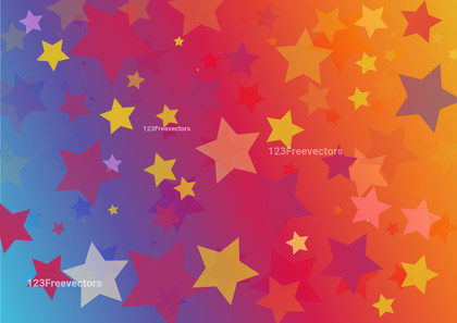 Pink Blue and Orange Star Background Illustration