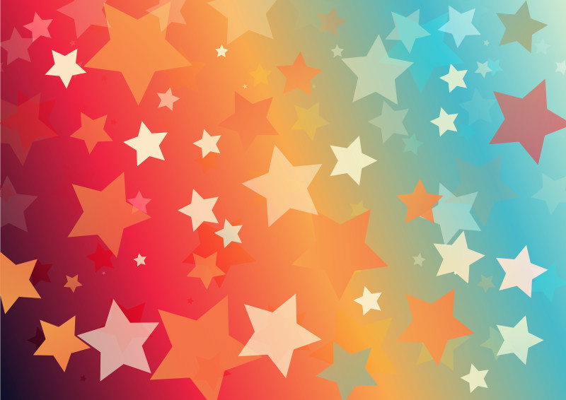 Abstract Pink Blue and Orange Star Background Graphic