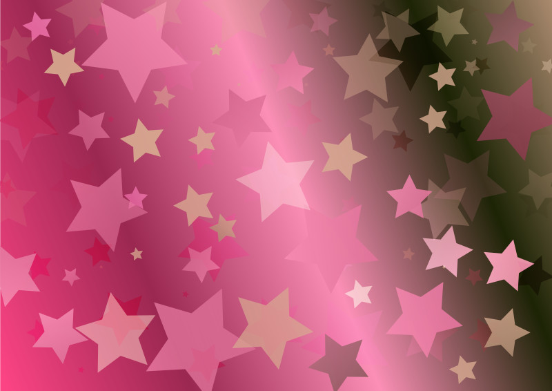 Abstract Pink Green and Brown Star Background