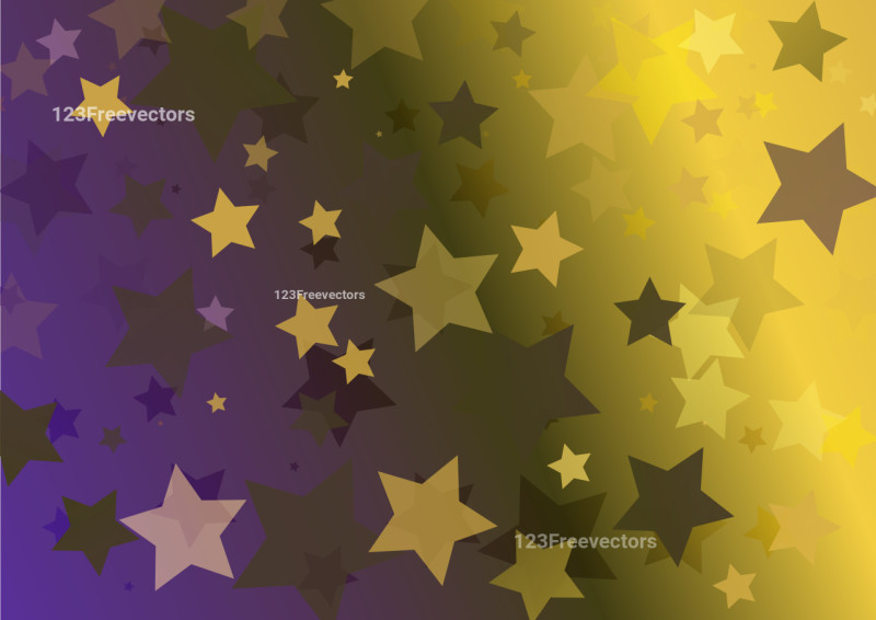Purple Yellow and Brown Abstract Star Background Vector Graphic