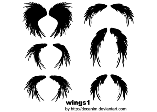 Free Wings Silhouettes Vector Image