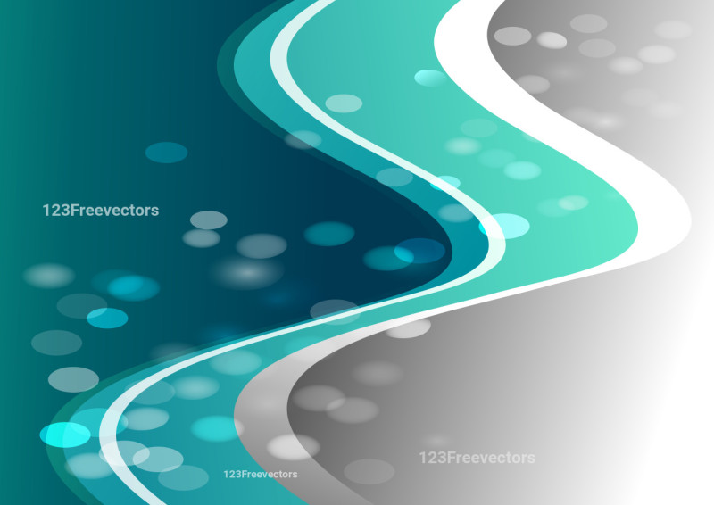 Grey and Turquoise Wave Book Cover Background Template Vector Illustration