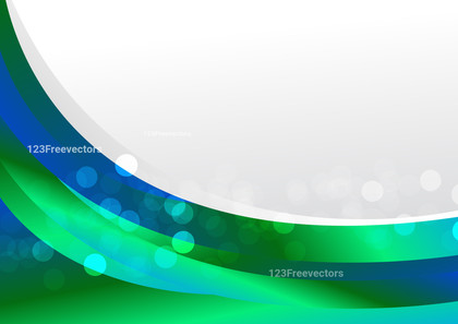 Abstract Blue and Green Wave Business Presentation Template