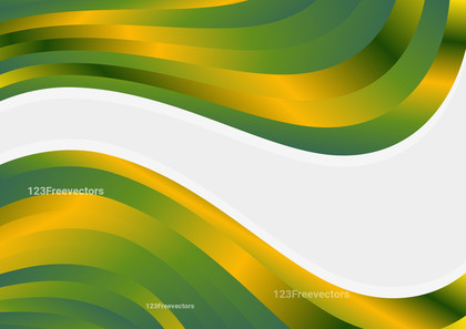 Green and Gold Business Wave Presentation Template Illustration
