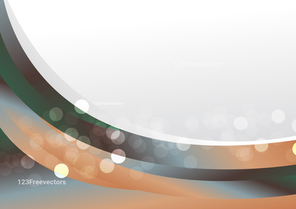 Brown Blue and Green Business Wave Presentation Vector Graphic