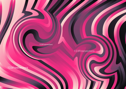 Pink Beige and Black Abstract Curved Ripple Lines Background Vector Art